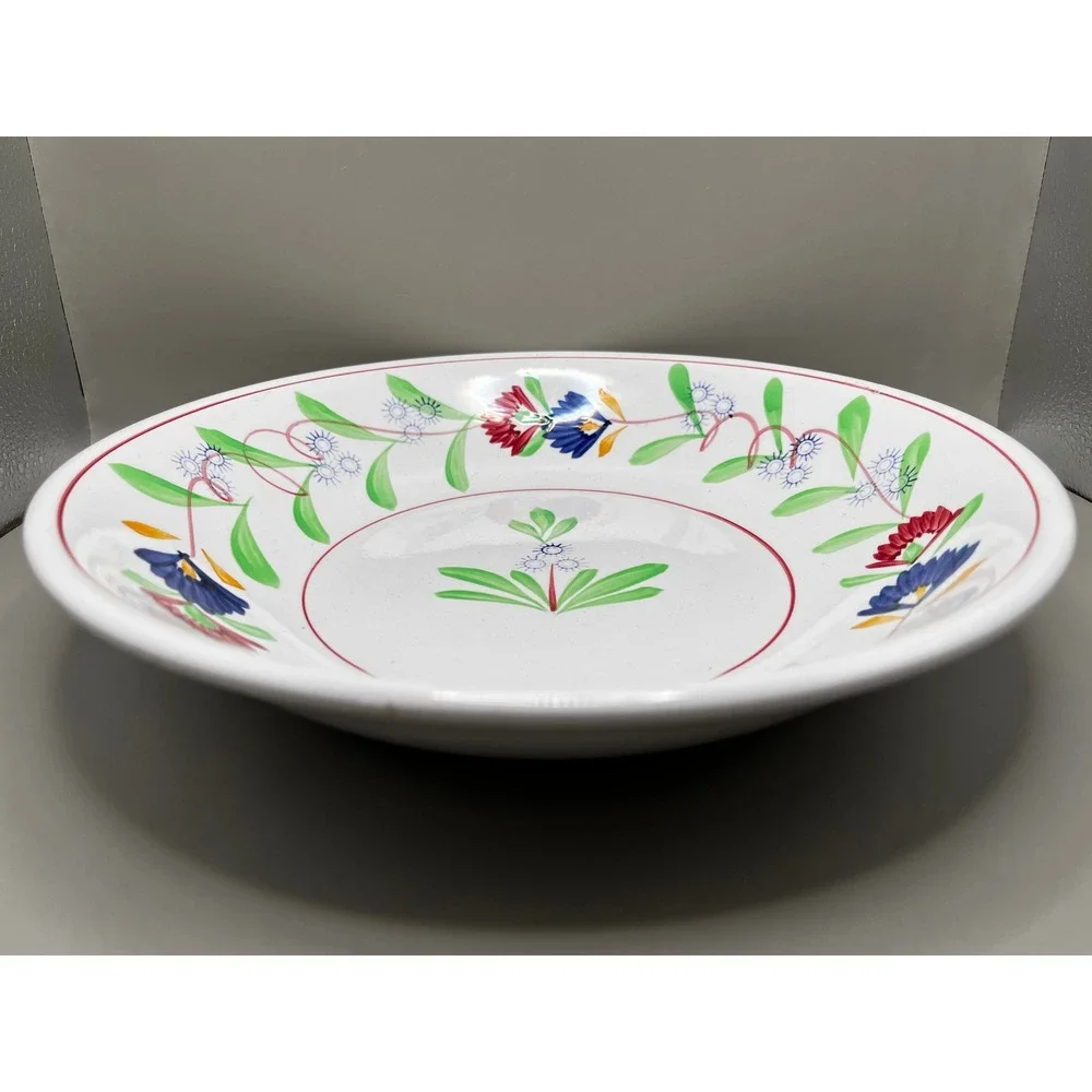 VTG 1980s Iron Stone China Serving‎ Bowl Floral S.S. Crown Japan 10